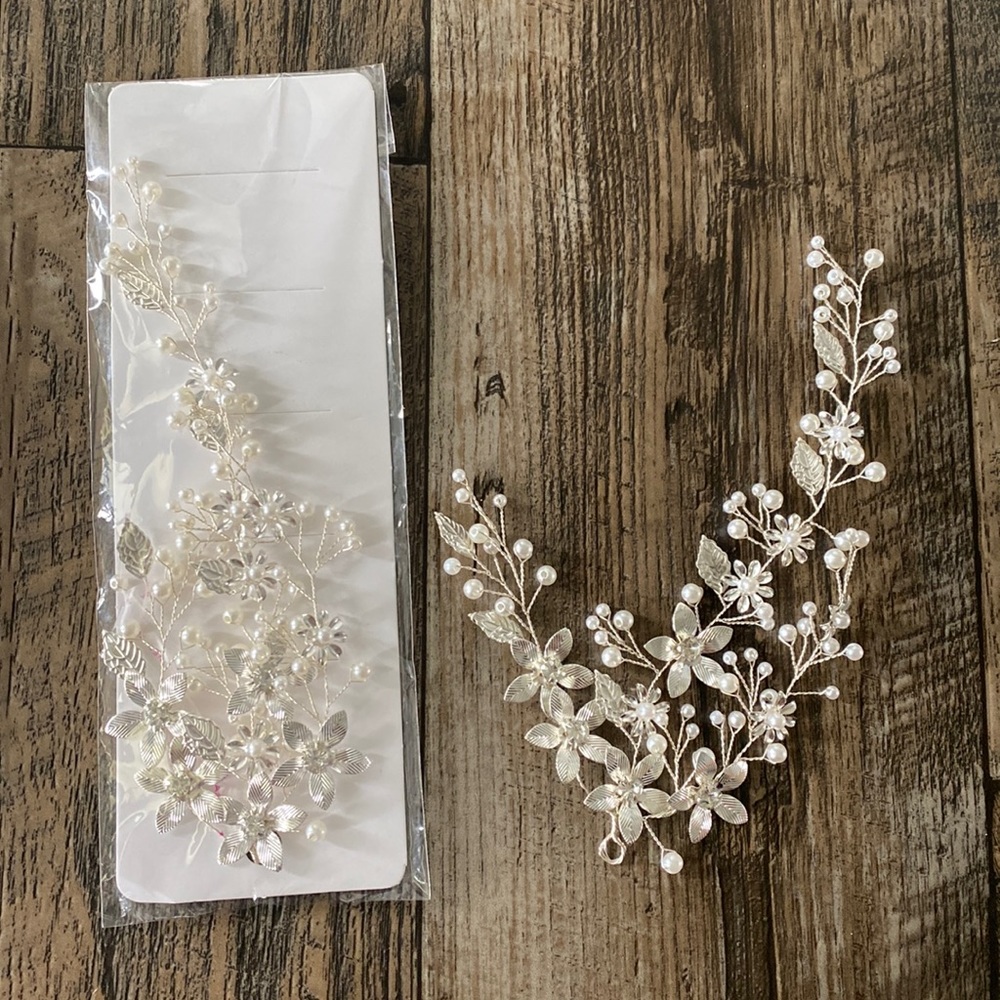 Brand New Faux Pearl & Crystal Hair Accessory- 2 pieces